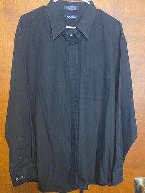 Puritan Black Long-Sleeve Button-Up Dress Shirt